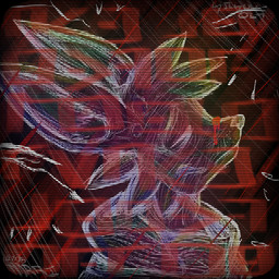 ambiguous_gender anthro clothing crt_effect eyes_closed fur markings pattern_clothing screen sketchy solo spots spotted_body spotted_fur striped_clothing stripes sweater topwear weather yumuyumu zinc_(yumuyumu) canid canine canis jackal mammal 1:1