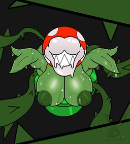anthro areola big_areola big_breasts big_butt big_nipples bindings bodily_fluids breasts butt drooling female green_body lips looking_at_viewer nipples nude plant saliva sharp_teeth simple_background smile solo teeth thick_lips thick_thighs water saskatoon_nu mario_bros nintendo elemental_creature elemental_humanoid flora_fauna humanoid piranha_plant plant_humanoid digital_drawing_(artwork) digital_media_(artwork) hi_res pixel_(artwork)