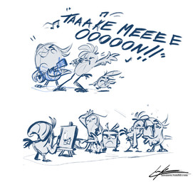 anthro avian_feet beak blue_line_art electronics female group holding_microphone holding_musical_instrument holding_object laugh male microphone musical_instrument painting_(action) plucked_string_instrument pose singing string_instrument laisanen angry_birds angry_birds_stella rovio_entertainment sega the_angry_birds_movie dahlia_(angry_birds) gale_(angry_birds) luca_(angry_birds) poppy_(angry_birds) stella_(angry_birds) willow_(angry_birds) avian bird california_scrub_jay cockatiel cockatoo columbid corvid crowned_pigeon galah horned_owl jay_(bird) new_world_jay oscine owl parrot passerine pigeon scrub_jay true_owl violet-backed_starling colored_line_art digital_drawing_(artwork) digital_media_(artwork) hi_res official_art sketch_page