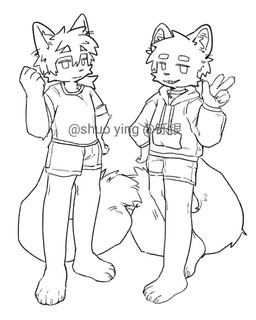 anthro collar duo male snow shuoying domestic_cat felid feline felis leopard mammal pantherine 4:5 hi_res monochrome
