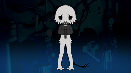 3_toes :< ambiguous_gender black_collar black_eyes black_straitjacket black_tail bottomless bottomless_ambiguous bottomless_humanoid clothed clothed_ambiguous clothed_humanoid clothing collar cross-eyed feet fur leg_tuft nervous noseless partially_clothed_ambiguous partially_clothed_humanoid restraints solo standing straitjacket tail tail_motion tailwag thigh_tuft toes triangle_mouth tuft white_body white_fur jejejunum mumble_(jejejunum) demon demon_humanoid humanoid tailed_humanoid 16:9 2026 2d_animation animated digital_media_(artwork) english_description firealpaca_(artwork) frame_by_frame full-length_portrait loop portrait video_in_description widescreen