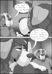 anthro canid canine canis clothed clothing comic daughter_(lore) domestic_dog duo english_text father_(lore) father_and_child_(lore) father_and_daughter_(lore) female half-closed_eyes hi_res incest_(lore) inside male male/female mammal mochashep monochrome narrowed_eyes parent_(lore) parent_and_child_(lore) parent_and_daughter_(lore) text