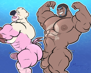 abs anal anal_penetration anthro anthro_penetrated balls barazoku beak beard biceps big_balls big_penis brown_body brown_skin duo erection facial_hair flexing genitals glans grin human_on_anthro human_penetrating human_penetrating_anthro humanoid_genitalia humanoid_penis interspecies male male/male male_penetrated male_penetrating male_penetrating_male muscular muscular_anthro muscular_human muscular_male nipples nude nude_anthro nude_human nude_male pecs penetration penile penile_penetration penis penis_in_ass pink_body sex smile vein veiny_penis mango_juicebara nintendo pokemon team_aqua matt_(pokemon) neo_p._oiltan avian bird flamingo human mammal 2023 hi_res