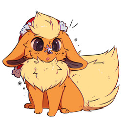 ambiguous_gender brown_eyes chest_tuft ears_down feral fur glistening glistening_eyes open_mouth orange_body orange_fur pivoted_ears quadruped simple_background sitting snowflake solo tail tan_body tan_fur tan_tail tuft unsigned white_background bloominglynx nintendo pokemon eeveelution flareon generation_1_pokemon pokemon_(species) 1:1 digital_drawing_(artwork) digital_media_(artwork) full-length_portrait hi_res portrait
