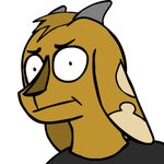 :t anthro black_eyes brown_body brown_hair brown_skin clothed clothing eyebrows hair horn looking_at_viewer male shirt simple_background solo topwear white_background wide_eyed worried youtuber unknown_artist digby_the_goat_(youtuber) bovid caprine goat mammal 1:1 icon traditional_media_(artwork)