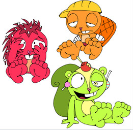 4_fingers 4_toes anthro apple armor bandage bandaged_arm barefoot buckteeth candy candy_apple covering covering_eyes covering_face dessert eyes_mostly_closed feet fingers food foot_focus fruit fur green_body green_fur group hard_hat headgear heart_nose heart_symbol helmet humanoid_feet humanoid_hands lollipop male narrowed_eyes orange_body orange_fur pink_nose plant plantigrade red_body red_fur simple_background sitting teeth toes trio white_background barvey happy_tree_friends flaky_(htf) handy_(htf) nutty_(htf) beaver mammal porcupine rodent sciurid tree_squirrel 2026 english_description