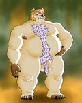 anthro balkar_(legends_of_chima) balls bear beard belly belly_grab biceps big_balls biped body_hair brown_body brown_fur cartoon_network claws clothing digital_media_(artwork) facial_hair flaccid foreskin forest forest_background fur genitals gold_(metal) gold_helmet happy_trail headgear headgear_only headwear headwear_only hi_res humanoid_genitalia humanoid_penis legends_of_chima lego long_foreskin male mammal mostly_nude multicolored_body multicolored_fur muscular muscular_anthro muscular_male nature nature_background nipples overweight overweight_anthro overweight_male penis plant pubes ruffonaut_(artist) solo thick_thighs tree tribal unretracted_foreskin ursine white_body white_fur yellow_eyes