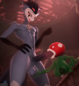 anthro anthro_penetrating ball_fondling balls beak big_breasts big_penis breasts feathers fellatio female fondling genitals green_body hand_on_hip humanoid_penetrated inside larger_male lips male male/female open_mouth oral penetration penile penis penis_in_mouth plant red_eyes sex size_difference smaller_female tail thick_lips white_eyes armada_(artist) chocoscorner_(modeler) lustfuldragon_(modeler) garry's_mod hellaverse helluva_boss mario_bros nintendo stolas_(helluva_boss) avian bird demon elemental_creature elemental_humanoid flora_fauna humanoid owl piranha_plant plant_humanoid 3d_(artwork) digital_media_(artwork)