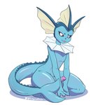 1:1 2023 absurd_res anthro blep blue_body eeveelution femboy generation_1_pokemon genitals hi_res humanoid_genitalia humanoid_penis looking_at_viewer male nintendo nude penis pokemon pokemon_(species) solo tinysmallman tongue tongue_out vaporeon