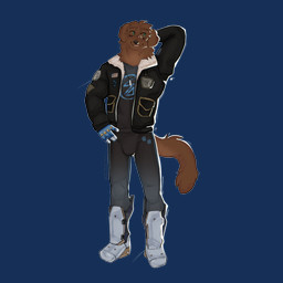 american_flag anthro bomber_jacket boots bottomwear brown_body brown_fur clothing dog_tags facial_hair floppy_ears fluffy fluffy_hair footwear fur fur_trim_(clothing) gloves green_eyes hair hand_behind_head hand_on_hip handwear male metal_boots new_york_city pants pockets rim_light shirt shoes smile solo superhero superhero_costume tail technology topwear united_states_of_america cerberussenn billy_hayter_(cerberussenn) bird_dog canid canine canis domestic_dog hunting_dog mammal retriever 1:1 absurd_res alpha_channel hi_res signature