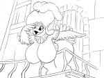 anthro balcony beak big_breasts breasts feathers female hanging_breasts ink non-mammal_breasts slightly_chubby solo stage_light wide_hipped_female wide_hips winged_arms wings chochi 4chan disney clara_cluck avian bird chicken galliform gallus_(genus) phasianid 4:3 hi_res monochrome