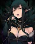 angry breasts clothed clothing eyelashes female hair humanoid_pointy_ears lips looking_at_viewer not_furry open_mouth pupils slit_pupils solo teeth walzrj fate_(series) type-moon assassin_of_red semiramis_(fate) elf humanoid hi_res