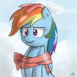 1:1 blue_body blue_feathers blue_fur cloud equid equine feathered_wings feathers female feral friendship_is_magic fur hair hasbro mammal multicolored_hair my_little_pony mythological_creature mythological_equine mythology outside pegasus purple_eyes rainbow_dash_(mlp) rainbow_hair ribbons sky solo source_request speccysy wings