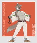 anthro barazoku border bottomwear clothed clothing cuff_(restraint) eyebrows footwear fur handcuffs looking_at_viewer male metal_cuffs money muscular muscular_anthro muscular_male narrowed_eyes navel nipples open_clothing open_shirt open_topwear pants pecs pose red_background restraints shirt shoes simple_background smile smirk socks solo standing suit teeth text toothy_grin topwear tuft white_border outcast-stars dreamworks the_bad_guys mr._wolf_(the_bad_guys) canid canine canis mammal wolf 2024 artist_name english_text hi_res pinup