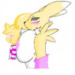 big_breasts black_nose black_sclera blue_eyes breasts chest_tuft clothed clothing digimon facial_markings female fur gloves male markings nipples renamon tuft white_fur yameruthunderx
Rating: Questionable
Score: 5
User: ChestFox
Date: March 21, 2014