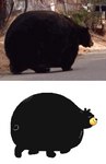 ambiguous_gender black_tail feral overweight overweight_ambiguous overweight_feral side_view simple_background solo tail walking white_background keke_(artist) bear mammal 2022 animated loop short_playtime