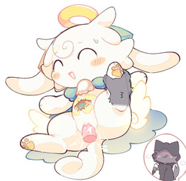 anthro anthro_on_anthro anthro_penetrated anthro_penetrating anthro_penetrating_anthro belly_eye blush blush_stickers bodily_fluids chibi clitoral_hood clitoris cum cum_in_vagina cum_inside cutaway digitigrade duo ejaculation expression_cutaway eyes_closed feet female female_focus female_penetrated foot_grab fur genital_fluids genitals grey_body grey_fur halo happy happy_sex hindpaw hooded_robe larger_male licking licking_lips lying male male/female male_penetrating male_penetrating_female obscured_eyes on_back open_mouth open_smile pawpads paws penetration penile penile_penetration sex simple_background size_difference smaller_female smile spread_legs spreading sweat tail tears tongue tongue_out vaginal vaginal_penetration vulva white_background white_body white_ears white_fur white_tail yellow_pawpads young kirichiiii devil_connection makemon kupyadel_(makemon) summoner_(devil_connection) mammal unknown_species digital_drawing_(artwork) digital_media_(artwork)