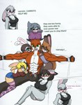 abs absurd_res anthro biceps blush bound bulge canid canine clothed clothing comic disney english_text fan_character female fox group harem hi_res judy_hopps julie_hopps lagomorph leporid male male/female mammal mayday_hopps mina_hopps muscular muscular_male nick_wilde pace-maker pecs rabbit red_fox sibling_(lore) sister_(lore) sisters_(lore) sophie_hopps text topless true_fox violet_hopps zootopia