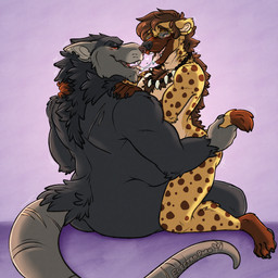 anthro bedroom_eyes blush bodily_fluids claws duo eyewear french_kissing fur glasses jewelry kissing looking_at_another male male/male markings narrowed_eyes neck_tuft necklace nude on_lap open_mouth piercing romantic romantic_ambiance romantic_couple saliva saliva_on_tongue saliva_string scar seductive simple_background sitting sitting_on_another sitting_on_lap smile smirk spots spotted_body spotted_fur tail tail_grab teeth tongue tongue_out tuft wearing_glasses conditional_dnp electroporn warhammer_(franchise) fynikz skaroth_(malroth) gnoll hyena mammal murid murine rat rodent skaven spotted_hyena 1:1 digital_media_(artwork) hi_res