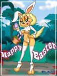 anthro bikini biped blonde_hair breasts bunny_costume clothing costume female female_anthro hair holidays legwear paws solo stockings swimwear two-piece_swimsuit brandyfriend1 brandy_and_mr._whiskers disney easter brandy_harrington easter_bunny canid canine canis domestic_dog mammal absurd_res hi_res