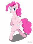 anthro blue_eyes cutie_mark female hair looking_at_viewer pink_hair semi-anthro simple_background smile solo howl_echoes friendship_is_magic hasbro my_little_pony pinkie_pie_(mlp) earth_pony equid equine horse mammal pony 3:4 absurd_res digital_media_(artwork) hi_res