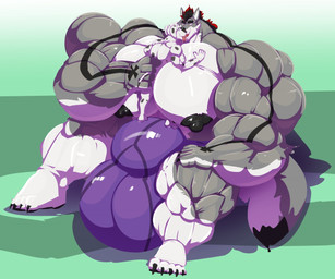 anthro balls big_balls big_bulge big_muscles big_pecs big_penis black_nipples bodily_fluids bulge clothing countershading drooling duo genitals hair hug huge_balls huge_bulge huge_muscles huge_pecs huge_penis hyper hyper_balls hyper_bulge hyper_genitalia hyper_muscles hyper_pecs hyper_penis kissing looking_at_another male multicolored_hair muscular muscular_anthro muscular_male nipples open_mouth pecs penis plantigrade saliva size_difference tongue tongue_out underwear white_body white_countershading bobert swaggy canid canine canis dalmatian domestic_dog mammal wolf 2020