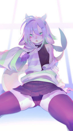 ambiguous_gender anthro blush bottomwear clothing looking_at_viewer miniskirt open_mouth panties shart sitting skirt solo spread_legs spreading underwear fur_noz thurry_(sollyz) aquatic fish shark 2020 9:16 hi_res