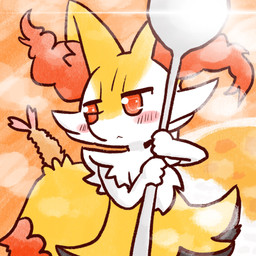 :< ambiguous_anthro ambiguous_gender anthro biped blush cutlery dipstick_tail food front_view holding_object kitchen_utensils markings mouth_closed object_in_tail shrimp_(food) simple_background snout solo spoon standing tail tail_markings tools annyui0611 nintendo pokemon braixen canid generation_6_pokemon mammal pokemon_(species) 1:1 2022 digital_drawing_(artwork) digital_media_(artwork) half-length_portrait hi_res japanese_description portrait translated_description