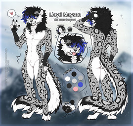 anthro biped butt claws countershade_torso countershading feet fingers front_view fur hair inner_ear_fluff looking_at_viewer male navel nude nude_anthro nude_male rear_view smile solo spots standing teeth toes tuft f-r95 felid mammal pantherine snow_leopard 2026 digital_drawing_(artwork) digital_media_(artwork) hi_res model_sheet