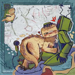 ambiguous_gender antenna_wire anthro blush bodily_fluids claws clitoris cuddling cum cumshot duo ejaculation electronics embarrassed female fur genital_fluids genitals gynomorph gynomorph/female heart_symbol intersex intersex/female looking_at_another looking_at_partner looking_pleasured masturbation microphone nude open_mouth penetration pillow sitting tail teeth vaginal vaginal_penetration jdmlover78 blushcrunch_studio dandy's_world shelly_(dandy's_world) vee_(dandy's_world) 1:1 hi_res sketch