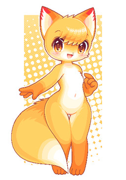 amber_eyes anthro bangs blush casual_nudity countershade_face countershade_torso countershading dipstick_tail female fur head_tuft kemono markings multicolored_body multicolored_fur multicolored_tail navel nude simple_background solo standing tail tail_markings tuft two_tone_body two_tone_fur yellow_body yellow_fur takiune_(pixiv) canid canine fox mammal 2020 aliasing digital_media_(artwork) full-length_portrait low_res orange_theme pixel_(artwork) portrait