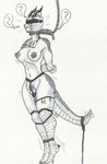 ankles_tied anthro bdsm blindfold bondage bound criminal crotch_rope dildo execution female gag gagged gallows hands_behind_back hanged imminent_execution legs_tied muzzle_(object) muzzled nipple_piercing nipples noose nooseplay peril piercing rope rope_around_neck sex_toy sign solo standing_on_toes submissive submissive_anthro submissive_female thief waiting wrappings hcrimsonknight kobold scalie 2025 absurd_res hi_res signature traditional_media_(artwork)