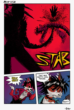 anarchy_symbol attack black_body black_bottomwear black_clothing black_hair black_pants black_sclera blood blue_clothing blue_jacket blue_topwear bodily_fluids bottomwear cheek_tuft chest_wraps choker clothing coat death dialogue ear_piercing facial_tuft female fur group hair head_wings highlights_(coloring) impalement industrial_piercing industrial_piercing_ladder jacket jewelry killing makeup male necklace orange_body orange_fur pants piercing pink_highlights profanity red_body red_clothing red_coat red_eyes red_fur red_topwear red_trenchcoat running text topwear tuft unusual_wing_placement violence white_body white_fur wings wounded wraps x_eyes yellow_eyes boker hanged_man_(boker) laura_derose val_(boker) bat-eared_fox canid canine canis coyote demon fox lagomorph leporid mammal rabbit red_wolf wolf comic english_text full-length_portrait handwritten_text portrait