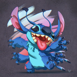 4_arms 4_fingers 4_toes ambiguous_gender antennae_(anatomy) anthro back_spines biped black_eyes blue_body blue_claws blue_fur blue_nose blue_pawpads chest_tuft claws dipstick_antennae ear_markings feet fingers fur looking_at_viewer markings multi_arm multi_limb multicolored_antennae notched_ear on_one_leg open_mouth open_smile pawpads pink_tongue raised_leg small_tail smile solo standing tail teeth toes tongue tongue_out tuft giova_favazzi disney lilo_and_stitch stitch_(lilo_and_stitch) alien experiment_(lilo_and_stitch) 1:1 2024 chromatic_aberration digital_drawing_(artwork) digital_media_(artwork) hi_res