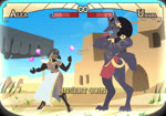 animal_genitalia animal_penis anthro arm_tattoo bodily_fluids breasts canine_genitalia canine_penis clothing cum cum_on_body egyptian egyptian_clothing female fight fighting_game fighting_game_ui gameplay_mechanics genital_fluids genitals head_between_thighs leg_markings lying male male/female markings muscular muscular_male music pasties penis tackle tattoo thigh_markings wrestling sound_warning zoquete egyptian_mythology iacta-est middle_eastern_mythology mythology animal_humanoid canid canid_humanoid canine canine_humanoid human humanoid jackal_humanoid mammal mammal_humanoid animated short_playtime sound webm