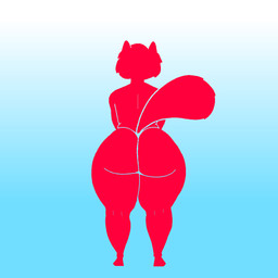 ambiguous_gender anthro big_butt butt fluffy fluffy_tail fur gradient_background hair huge_butt nude rear_view red_body red_hair simple_background slightly_chubby slightly_chubby_ambiguous slightly_chubby_anthro solo standing tail thick_thighs rejines mammal procyonid raccoon 1:1 2026 digital_drawing_(artwork) digital_media_(artwork) hi_res