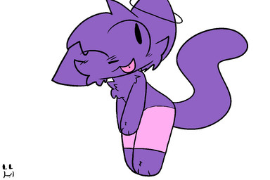 anthro cheek_tuft chest_tuft facial_tuft femboy fur male one_eye_closed purple_body purple_fur simple_background solo tongue tongue_out tuft white_background yoylecake_(artist) bfdi_chewing_face yoylecake_(character) domestic_cat felid feline felis mammal aliasing colored digital_media_(artwork)