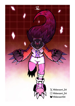 boots bottomwear claws clothing female footwear mask paws raccoon_tail_hair shoes shorts solo spiked_knuckles danzart_24 bandai_namco digimon digimon_beatbreak animal_humanoid bearcatmon digimon_(species) humanoid mammal mammal_humanoid procyonid procyonid_humanoid raccoon_humanoid absurd_res hi_res