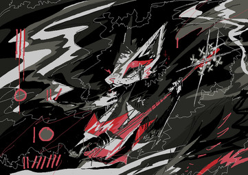 abstract_background alternative_fashion ambiguous_gender anthro cigarette electric_guitar fur grey_body grey_fur guitar holding_guitar holding_musical_instrument holding_object musical_instrument plucked_string_instrument punk red_nose smoke solo string_instrument naircat domestic_cat felid feline felis mammal 2017 digital_drawing_(artwork) digital_media_(artwork) microsoft_paint_(artwork) restricted_palette