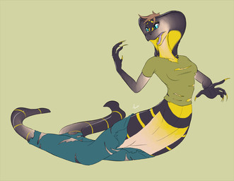 apode blue_eyes bottomwear breast_growth breasts claws clothing featureless_crotch feral gender_transformation green_background growth head_tuft human_to_feral legless looking_at_own_hand mid_transformation monotone_background pants scale_growth scales serpentine shirt shocked simple_background snake_hood snout snout_growth solo species_transformation striped_body stripes topwear torn_bottomwear torn_clothing torn_pants torn_shirt torn_topwear transformation tuft sepisnake cobra cobra_cola draconcopode human mammal naga reptile scalie snake 2014 signature
