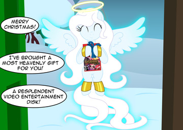 blue_body bracelet dialogue ethereal eyes_closed feathered_wings feathers female flying glowing hair halo jewelry long_hair long_tail solo style_emulation tail text white_hair white_tail wings badumsquish hasbro my_little_pony mythology the_binding_of_isaac_(series) fan_character zophiel_(oc) angel equid equine mammal mythological_creature mythological_equine pegasus absurd_res english_text hi_res