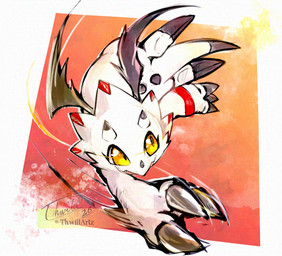 anthro claws flying horn male solo tail white_body wings yellow_eyes thwillartz bandai_namco digimon digimon_(species) gammamon
