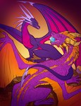 2_horns aged_up canon_couple diamond_(gem) duo female feral gem horn male male/female multi_horn tail wings xannador activision mythology spyro_the_dragon the_legend_of_spyro cynder spyro dragon mythological_creature mythological_scalie scalie 2023 dated digital_media_(artwork) hi_res