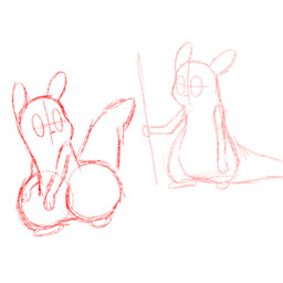 ambiguous_gender feral holding_melee_weapon holding_object holding_polearm holding_spear holding_weapon looking_aside melee_weapon polearm raised_tail simple_background solo spear standing tail weapon white_background kasa_beanie rain_world videocult slugcat 1:1 2023 hi_res sketch