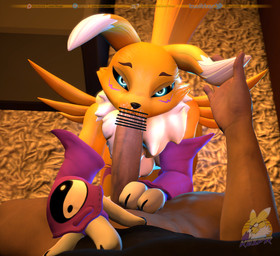 anthro anthro_penetrated arm_tuft armwear bedroom_eyes black_nose black_sclera blue_eyes bodily_fluids bottomless bottomless_male breasts bridal_gauntlets censor_bar cheek_tuft claws clothed clothing countershade_torso countershading dipstick_ears duo ear_markings eyebrows facial_markings facial_tuft fellatio female female_penetrated first_person_view floppy_ears genitals hand_on_ear head_markings heart_eyes heart_symbol holding_penis human_on_anthro human_penetrating human_penetrating_anthro human_pov humanoid_genitalia humanoid_penis ineffective_censorship inside interspecies leg_markings licking looking_at_viewer male male/female male_penetrating male_penetrating_female male_pov markings mostly_nude multicolored_ears narrowed_eyes neck_tuft oral oral_penetration penetrating_pov penetration penile penis penis_in_mouth penis_lick saliva saliva_on_penis seductive sex shoulder_tuft thigh_markings tongue tongue_out tuft white_body yellow_body yin_yang kespr bandai_namco digimon canid digimon_(species) human mammal renamon 3d_(artwork) censored digital_media_(artwork)