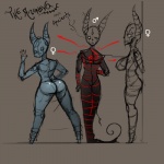 alternative_fashion anthro big_butt breasts butt creepy doll female glistening goth group horn looking_back male spiral thick_thighs wide_hips isoink angova demon reaper_(disambiguation) spooky_(disambiguation) 1:1