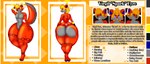 anthro big_butt butt huge_butt hyper hyper_butt male solo text myrisdraws canid canine fox hellfox mammal 7:3 absurd_res english_text hi_res model_sheet