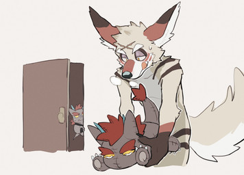 accessory anthro blush caught_in_the_act chibi duo headband licking licking_lips licking_own_lips male male_penetrating masturbation nude penetration plushie plushophilia slim small_waist tongue tongue_out k0bit0wani anothereidos_of_dragon_vein_r mythology amorey barboros_(anothereidos_r) canid canine dragon japanese_kobold kobold mammal mythological_creature mythological_scalie scalie hi_res