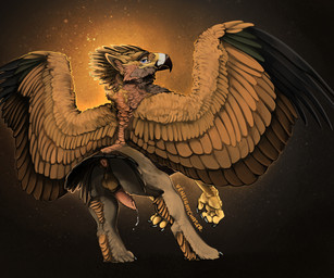 animal_genitalia anus balls beak black_claws blue_eyes bodily_fluids brown_balls brown_body brown_fur butt claws dripping erection feathered_wings feathers feet feral fur genital_fluids genitals looking_at_viewer male penis pink_anus pink_penis precum precum_drip presenting presenting_anus sheath solo talons toes wings venlightchaser mythology threis avian gryphon mythological_avian mythological_creature hi_res