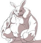 anthro asian_clothing belly clothing east_asian_clothing fundoshi japanese_clothing kemono male moobs nipples overweight overweight_male scar simple_background solo underwear hysk shangri-la_frontier vysache lagomorph leporid mammal rabbit vorpal_bunny 2025 absurd_res hi_res